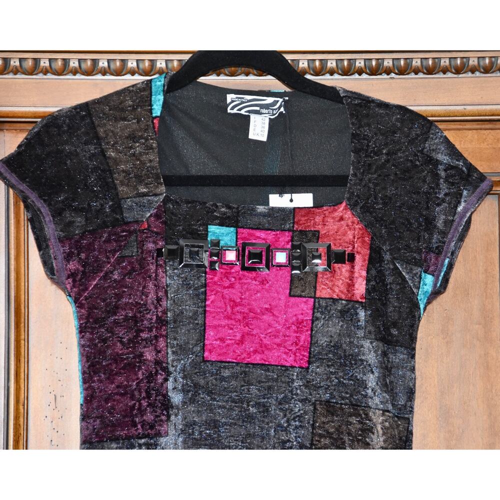 ROBERTO NALDI Collezioni Color Block Evening Party Dress Size 42/6 NEW!!! - Picture 3 of 4